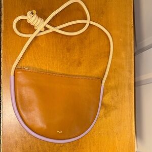 Project dyad Tan Crossbody Bag with Lavender Trim